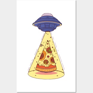 UFO and pizza Posters and Art